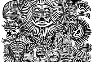Filipino sun body with eagle head aztec tattoo idea