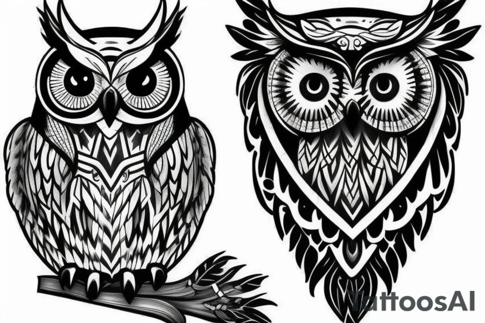 Owl on car tattoo idea