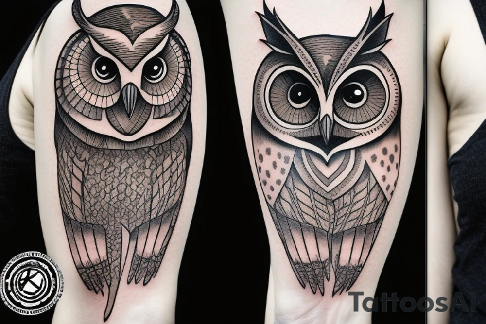 Owl on car tattoo idea