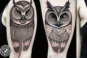 Owl on car tattoo idea