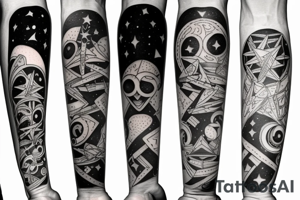 A cosmic entity putting themselves together after being apart for eons

small tattoo on left forearm tattoo idea