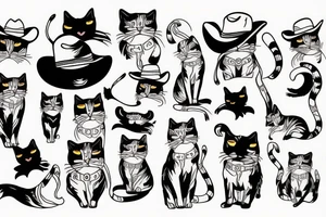 Cowboy cat tattoo idea