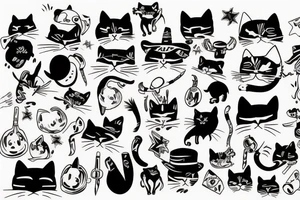 Cowboy cat tattoo idea