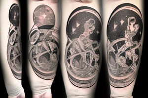 A cosmic entity putting itself back together together after the universe ripped them apart
small tattoo on left forearm tattoo idea
