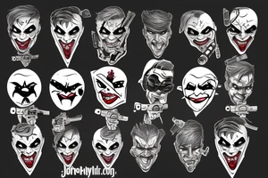 Joker with guns tattoo idea