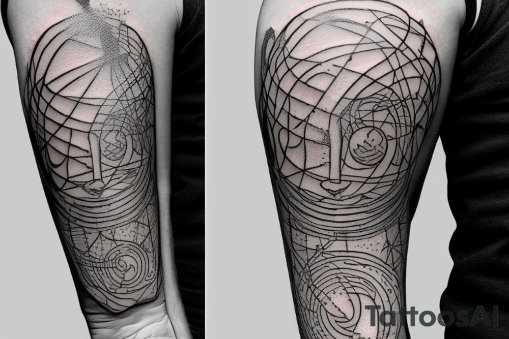 A cosmic entity putting itself back together together after the universe ripped them apart
small tattoo on left forearm tattoo idea