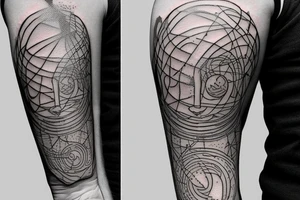 A cosmic entity putting itself back together together after the universe ripped them apart
small tattoo on left forearm tattoo idea