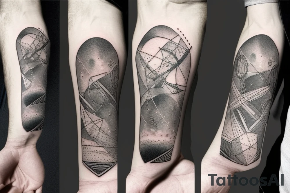A cosmic entity putting itself back together together after the universe ripped them apart
small tattoo on left forearm tattoo idea
