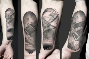 A cosmic entity putting itself back together together after the universe ripped them apart
small tattoo on left forearm tattoo idea