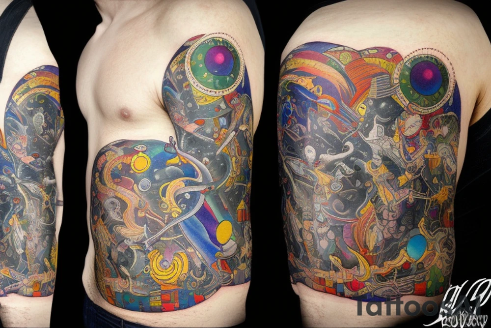 A cosmic entity putting itself back together together after the universe ripped them apart
small tattoo on left forearm tattoo idea