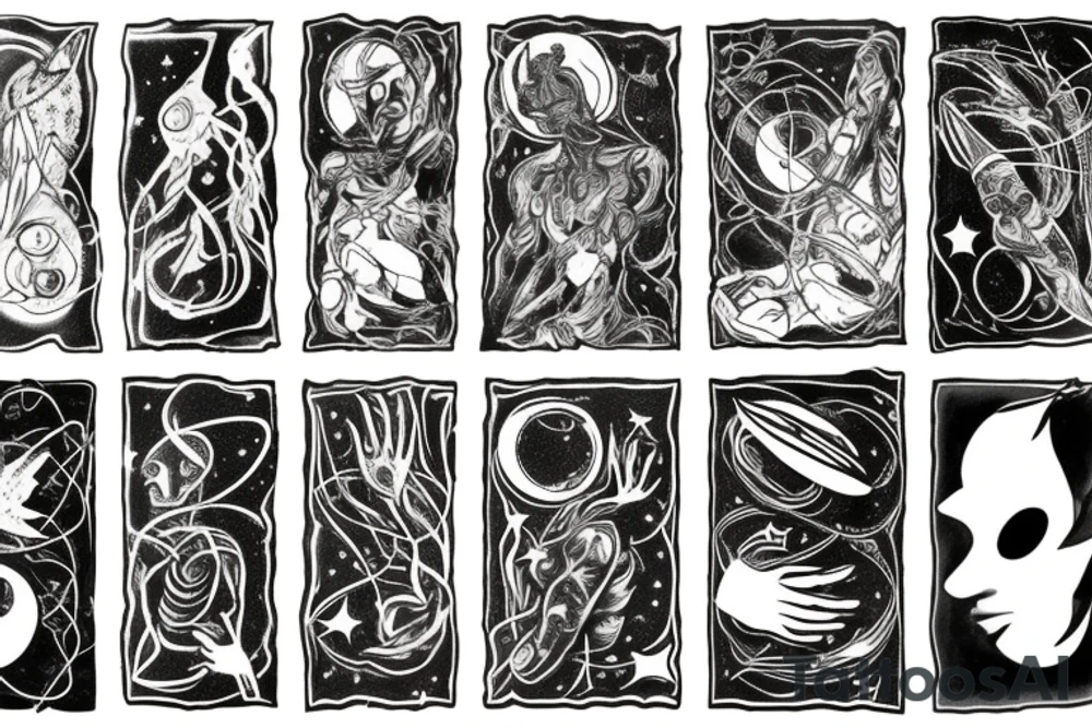 A cosmic entity putting itself back together together after the universe ripped them apart
small tattoo on left forearm tattoo idea