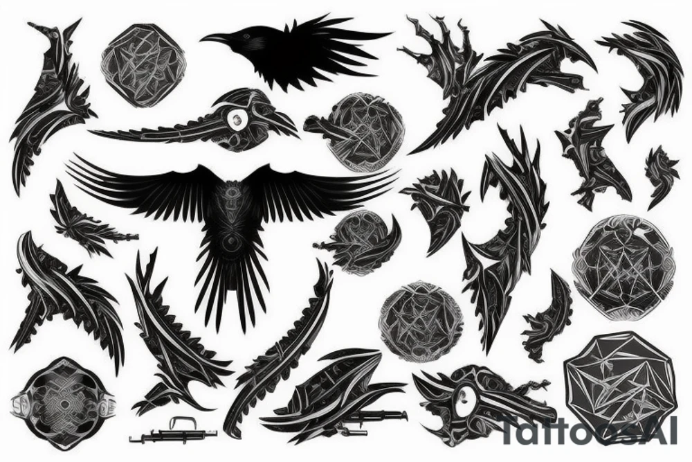 Biomechanical Raven tattoo idea