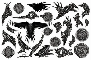 Biomechanical Raven tattoo idea