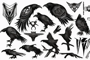 Biomechanical Raven tattoo idea