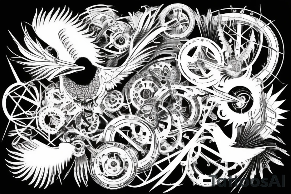 Biomechanical Raven tattoo idea