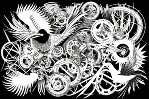 Biomechanical Raven tattoo idea