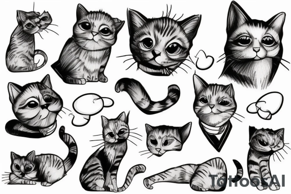 a cat on the screem edward munk background tattoo idea