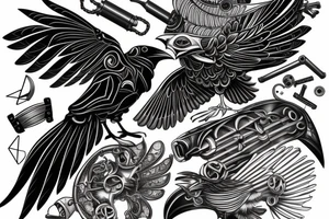 Biomechanical Raven tattoo idea