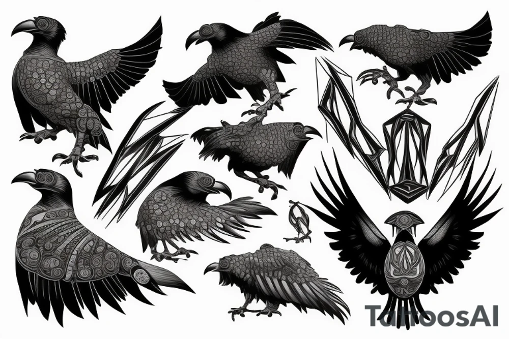 Biomechanical Raven tattoo idea