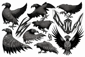 Biomechanical Raven tattoo idea