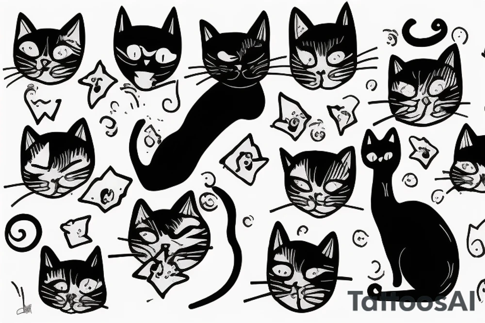 a cat on the scream edward munk picture background tattoo idea