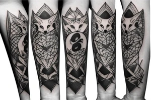 One Fox protect 4 babies Fox tattoo idea