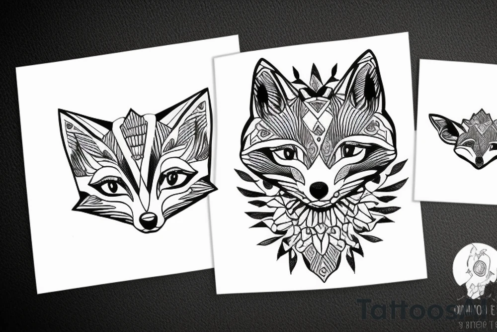 One Fox protect 4 babies Fox tattoo idea