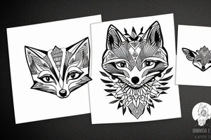 One Fox protect 4 babies Fox tattoo idea