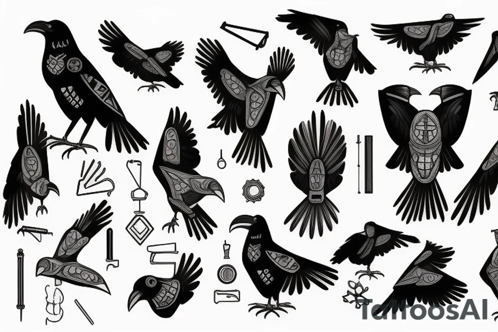 mechanical Raven tattoo idea