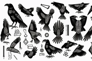 mechanical Raven tattoo idea