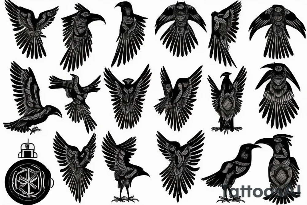 mechanical Raven tattoo idea