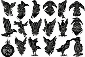 mechanical Raven tattoo idea