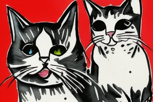 a cat on the scream edward munk picture background tattoo idea
