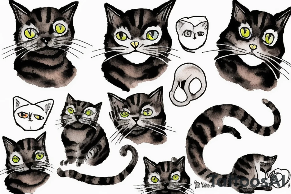 a cat on the scream edward munk picture background tattoo idea