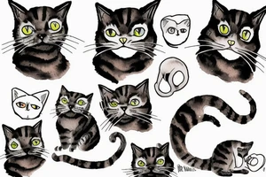 a cat on the scream edward munk picture background tattoo idea