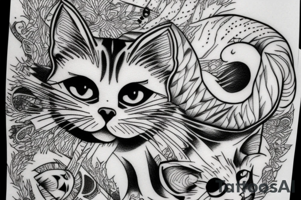 a cat in the scream edward munk picture tattoo idea