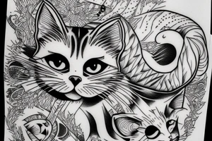 a cat in the scream edward munk picture tattoo idea