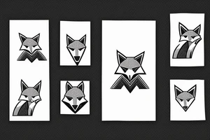 a fox father who protects 4 foxes in the woods tattoo idea