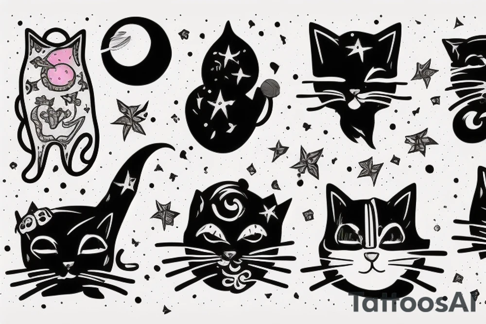 Cat in space tattoo idea