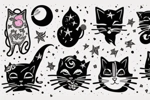 Cat in space tattoo idea