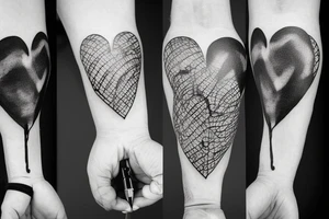 A heart with a pen in it And he presses his fist and ink drips from the pen head tattoo idea