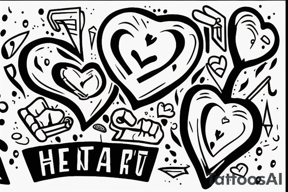 A heart with a pen in it And he presses his fist and ink drips from the pen head tattoo idea