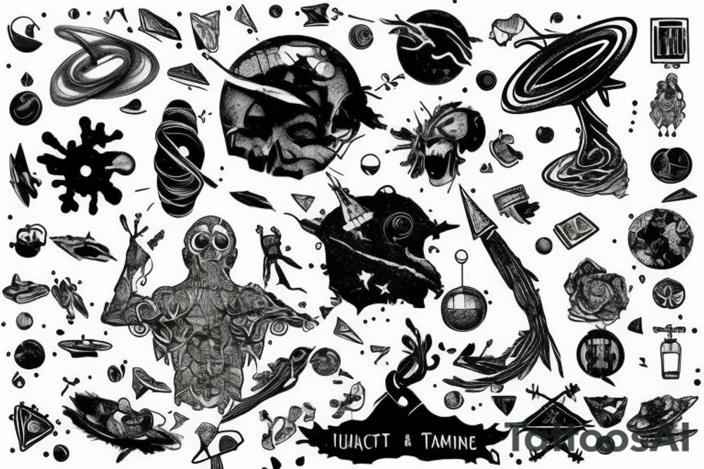 A universe trying to gather pieces of itself that have been lost to time tattoo idea