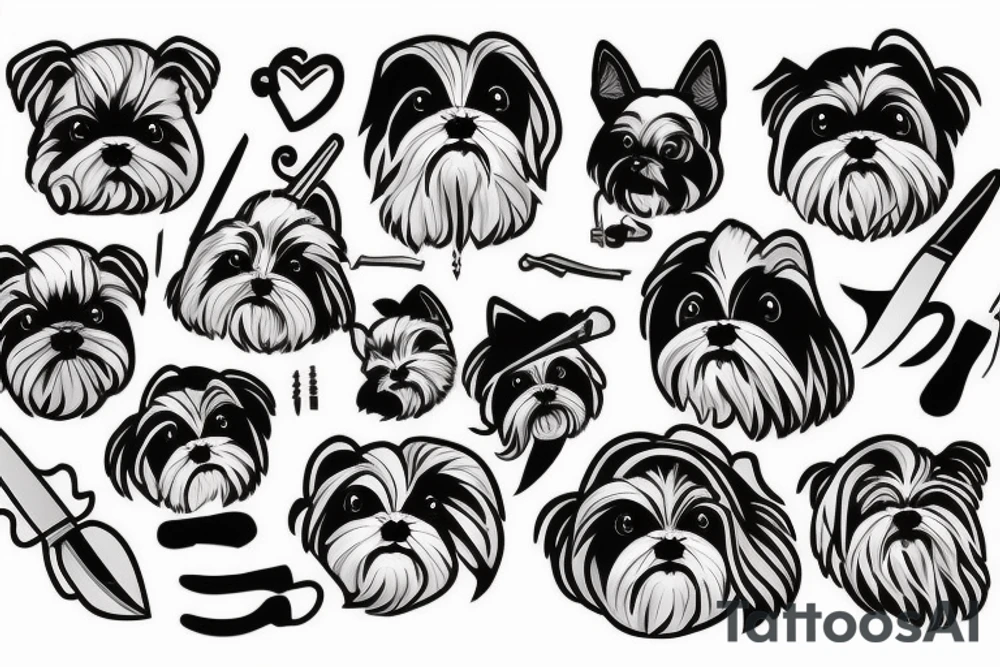 Shi Tzu with a knife tattoo idea
