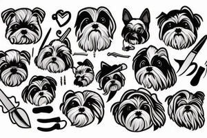 Shi Tzu with a knife tattoo idea