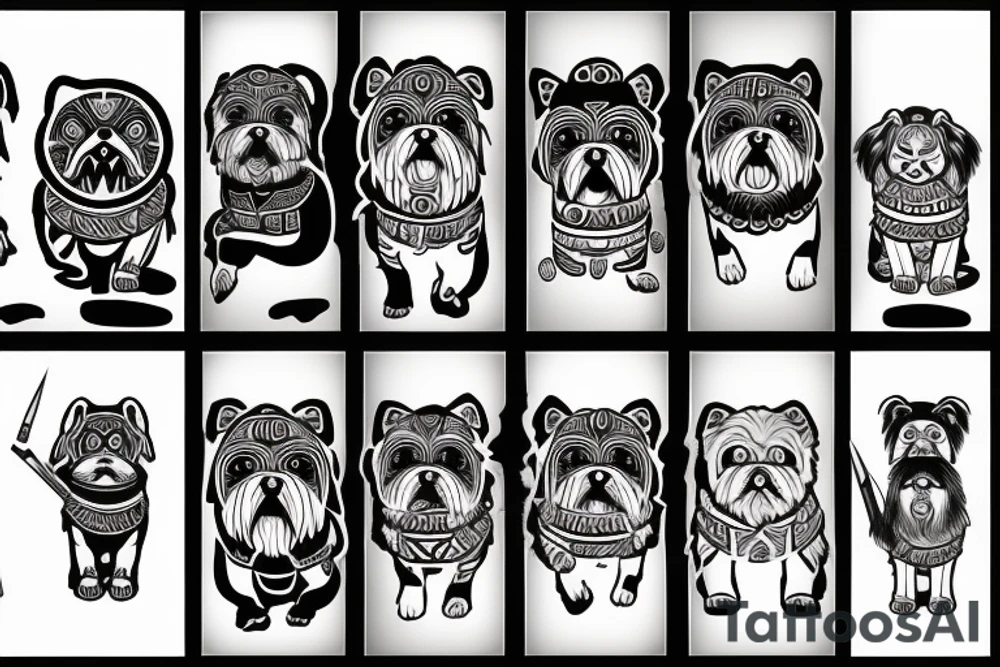 Shi Tzu with a knife tattoo idea