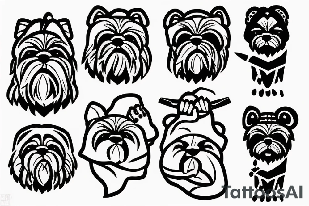 Shi Tzu holding a knife tattoo idea