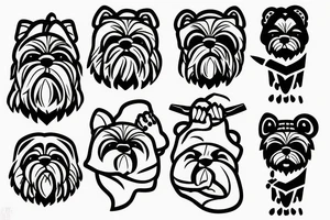 Shi Tzu holding a knife tattoo idea
