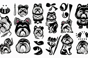 Shi Tzu holding a knife tattoo idea