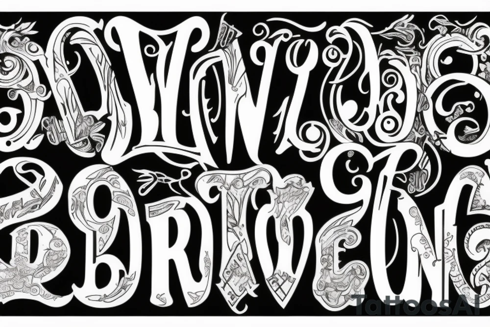 wonderland word
light letters tattoo idea